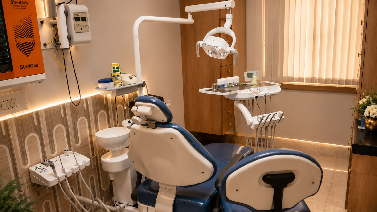 Treatment suite with modern dental chair at 32 Shine.